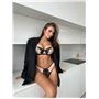 Комплект нижньої білизни Lux Ajour 879 чорно-бежевий 879 чорно-бежевий  фото - Luxbikini