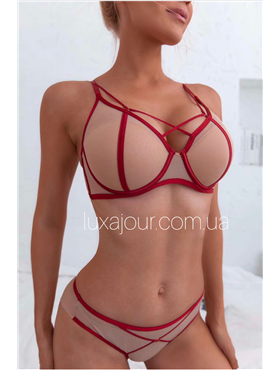 Комплект нижньої білизни Lux Ajour 862 бордо 862 бордо  фото - Luxbikini