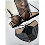Комплект нижньої білизни Lux Ajour 035 Чорно-бежевий 035 чорно-бежевий  фото - Luxbikini