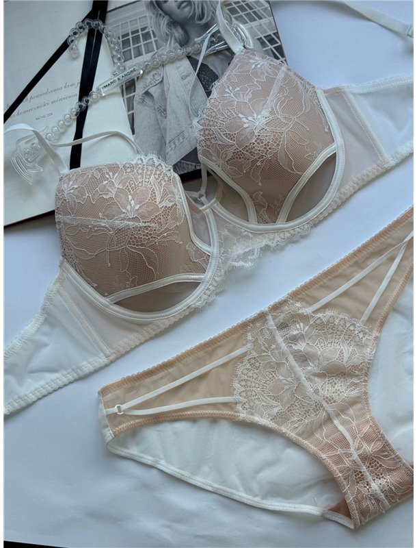 Комплект нижньої білизни Lux Ajour 0210 біло-бежевий 0210 біло-бежевий  фото - Luxbikini