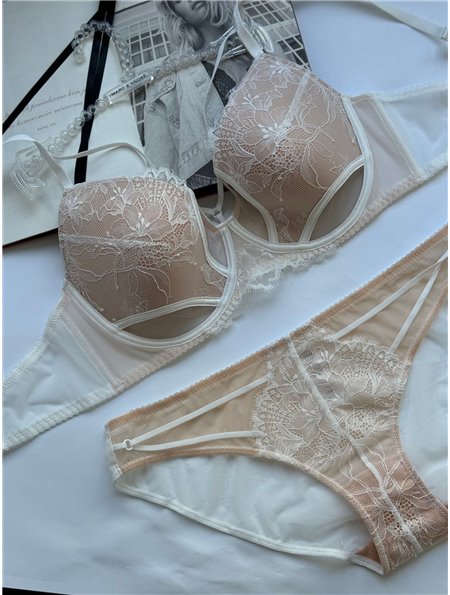 Комплект нижньої білизни Lux Ajour 0210 біло-бежевий 0210 біло-бежевий  фото - Luxbikini