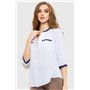 Блуза класична, колір біло-синій, 230R051 230R051 AGER фото - Luxbikini
