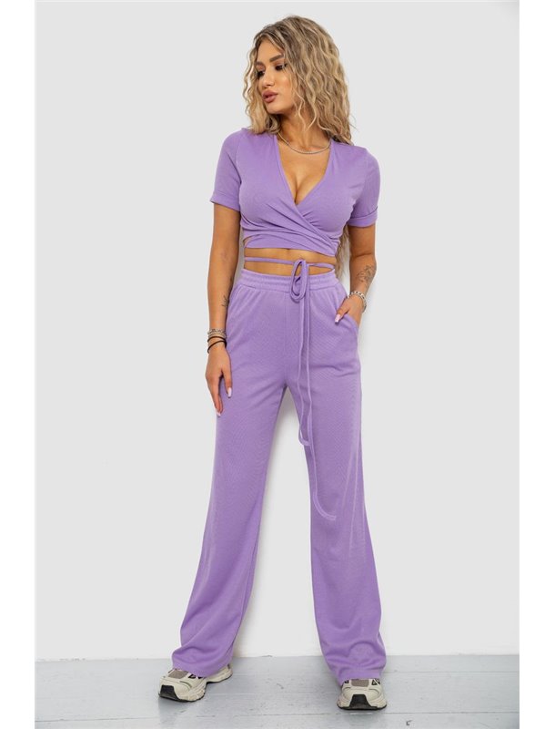 Костюм жіночий в рубчик, колір бузковий, 247R10789 247R10789 AGER фото - Luxbikini