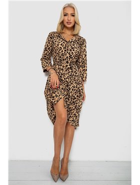 Сукня софт на ґудзиках з принтом, колір мокко, 230R117 230R117 AGER фото - Luxbikini