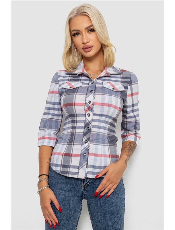 Сорочка жіноча в клітку, колір темно-пудровий, 230R063 230R063 AGER фото - Luxbikini