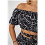 Костюм жіночий з принтом, колір чорно-білий, 230R1005 230R1005 AGER фото - Luxbikini