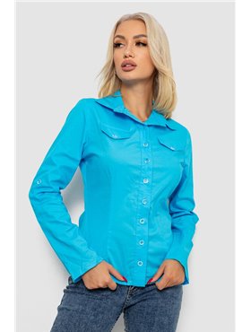 Сорочка жіноча однотонна, колір блакитний, 230R068-2 230R068-2 AGER фото - Luxbikini