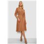 Сукня софт з принтом, колір бежевий, 230R1011-5 230R1011-5 AGER фото - Luxbikini