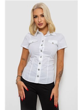 Сорочка жіноча однотонна, колір білий, 230R068-1 230R068-1 AGER фото - Luxbikini