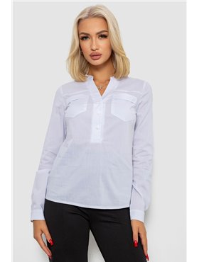 Блуза однотонна, колір білий, 230RP-96 230RP-96 AGER фото - Luxbikini