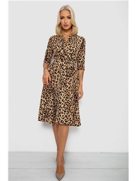 Сукня софт з принтом, колір бежевий, 230R1011-7 230R1011-7 AGER фото - Luxbikini