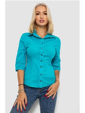 Сорочка жіноча однотонна, колір бірюзовий, 230R068-4 230R068-4 AGER фото - Luxbikini