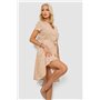 Сукня софт з принтом у горох, колір бежевий, 230R0032-3 230R0032-3 AGER фото - Luxbikini
