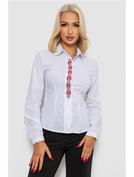 Блуза класична з вишивкою 230R03-2, колір Білий 230R03-1 AGER фото - Luxbikini