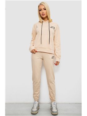 Спортивний костюм жіночий двонитка, колір бежевий, 214R1419-005 214R1419-005 AGER фото - Luxbikini