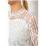 Блуза жіноча класична гіпюрова, колір молочний, 204R156 204R156 AGER фото - Luxbikini