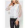 Блуза жіноча гіпюрова класична, колір білий, 204R150 204R150 AGER фото - Luxbikini