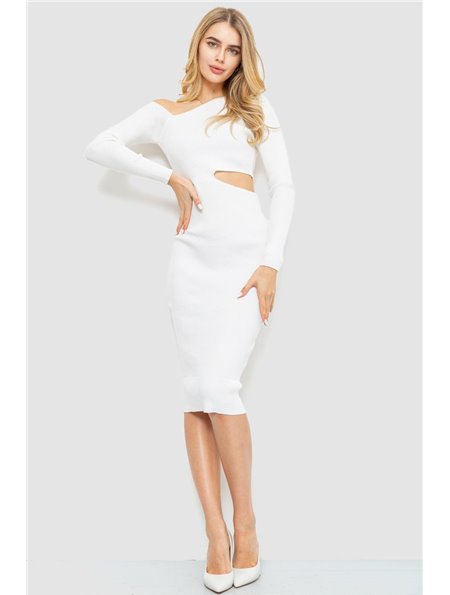 Сукня у рубчик, колір білий, 204R175 204R175 AGER фото - Luxbikini