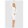 Сукня у рубчик, колір білий, 204R175 204R175 AGER фото - Luxbikini