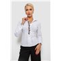 Блуза класична з вишивкою, колір білий, 230R102 230R102 AGER фото - Luxbikini