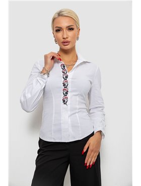Блуза класична з вишивкою, колір білий, 230R102 230R102 AGER фото - Luxbikini