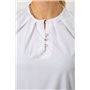 Блуза однотонна, колір білий, 230R1121-10 230R1121-10 AGER фото - Luxbikini