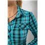 Сорочка жіноча в клітку, колір хакі, 230R064-1 230R064-1 AGER фото - Luxbikini