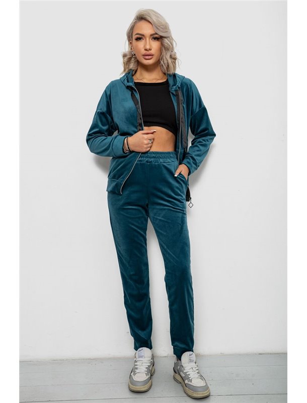 Спортивний костюм жіночий велюровий, колір чорний, 257R4119 257R4119 AGER фото - Luxbikini