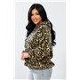 Бомбер жіночий з капюшоном, колір леопардовий, 257R48 257R48 AGER фото - Luxbikini