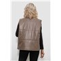 Жилет жіночий демісезонний екошкіра, колір коричневий, 257R65-1 257R65-1 AGER фото - Luxbikini