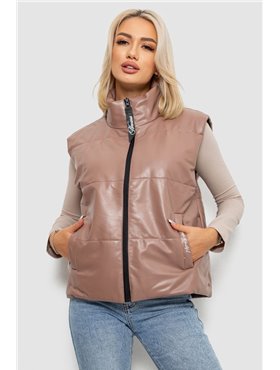 Жилет жіночий демісезонний екошкіра, колір чорний, 257R98 257R98 AGER фото - Luxbikini