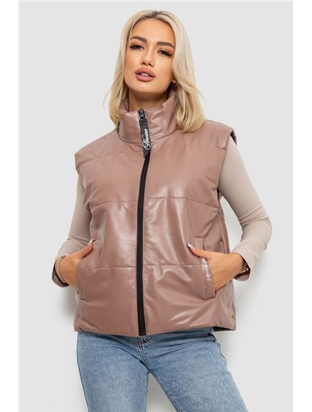 Жилет жіночий демісезонний екошкіра, колір чорний, 257R98 257R98 AGER фото - Luxbikini