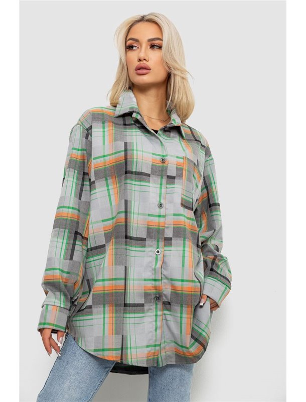 Сорочка жіноча в клітинку, колір сіро-синій, 257R505 257R505 AGER фото - Luxbikini