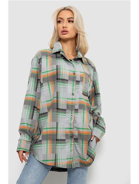 Сорочка жіноча в клітинку, колір сіро-синій, 257R505 257R505 AGER фото - Luxbikini