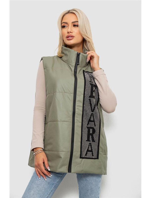 Жилетка жіноча демісезонна, колір хакі, 257R93 257R93 AGER фото - Luxbikini