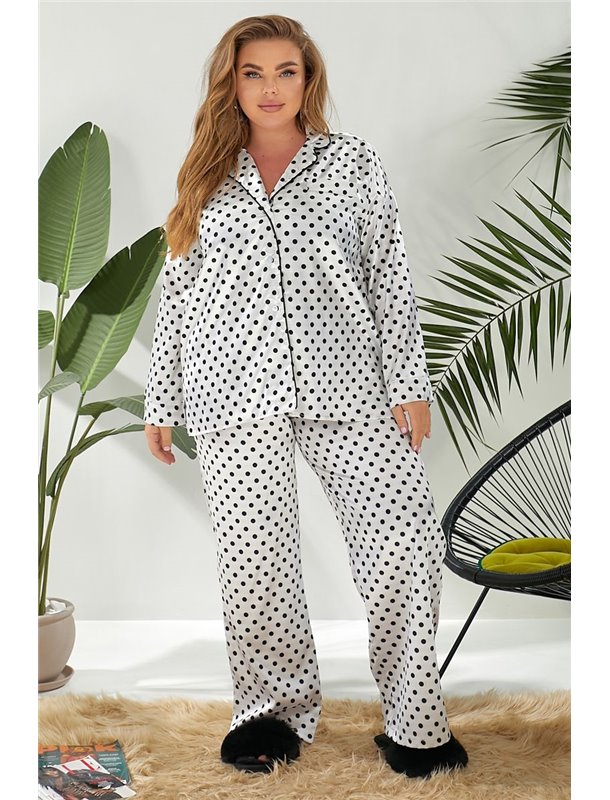 Жіноча піжама в горох, колір блакитний, 257R333 257R333 AGER фото - Luxbikini