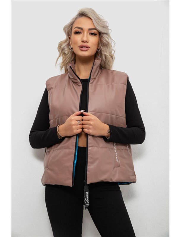 Жилет жіночий демісезонний екошкіра, колір чорний, 257R98-1 257R98-1 AGER фото - Luxbikini