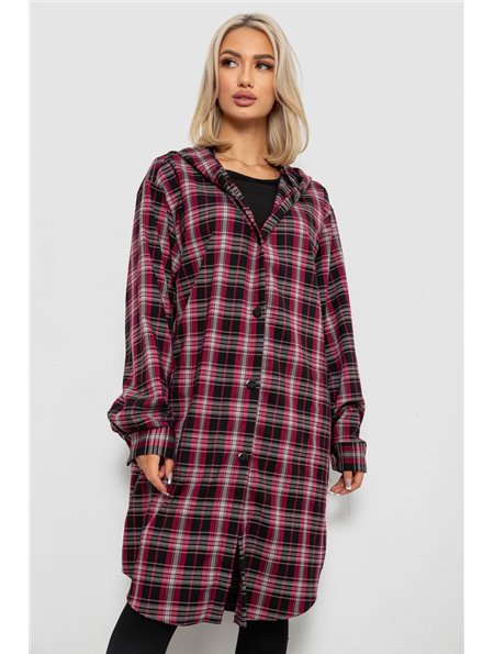 Жіночий кардиган в клітинку, колір бордовий, 257R233-5 257R233-5 AGER фото - Luxbikini
