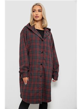 Жіночий кардиган в клітинку, колір бордовий, 257R233 257R233 AGER фото - Luxbikini