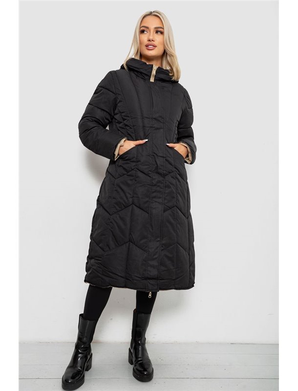 Куртка жіноча двостороння зимова, колір чорний, 244R24115 244R24115 AGER фото - Luxbikini