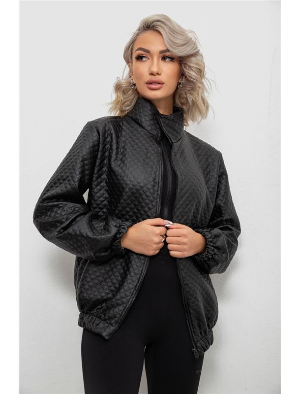 Бомбер жіночий з принтом, колір чорний, 257R72 257R72 AGER фото - Luxbikini