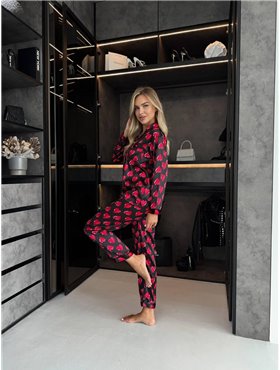 Піжама чорна в сердечко DO3609 DO3609 Ghazel фото - Luxbikini