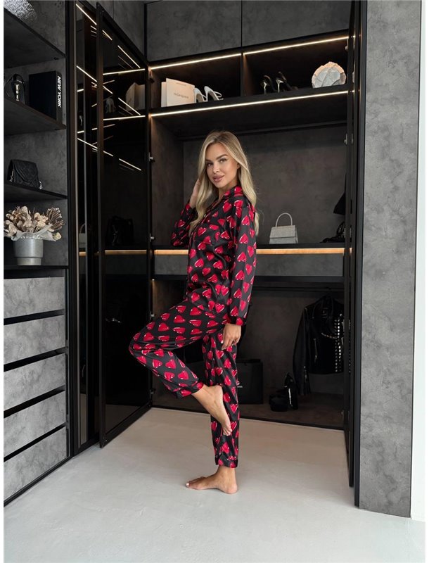 Піжама чорна в сердечко DO3609 DO3609 Ghazel фото - Luxbikini