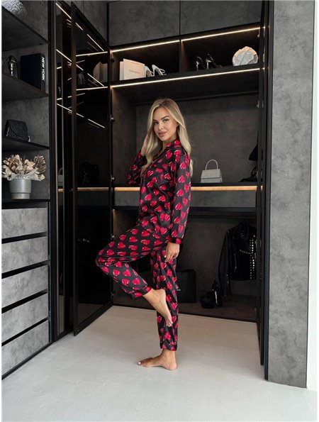 Піжама чорна в сердечко DO3609 DO3609 Ghazel фото - Luxbikini