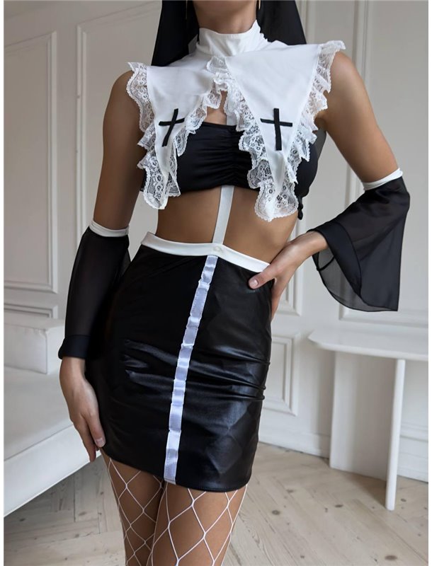 Костюм з мереживним комірцем та спідницею DO3836 DO3836 Ghazel фото - Luxbikini