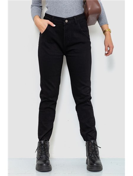 Джинси жіночі однотонні утеплені, колір чорний, 214R6026 214R6026 AGER фото - Luxbikini