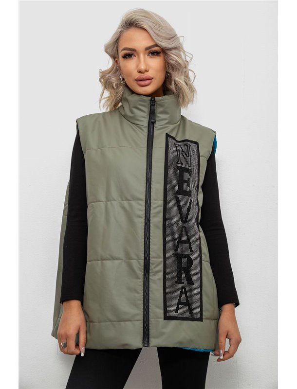 Жилетка жіноча демісезонна, колір хакі, 257R93-1 257R93-1 AGER фото - Luxbikini