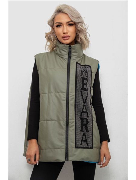 Жилетка жіноча демісезонна, колір хакі, 257R93-1 257R93-1 AGER фото - Luxbikini