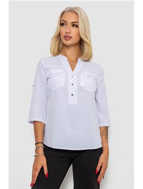 Блуза однотонна, колір джинс, 230R96 230R96 AGER фото - Luxbikini