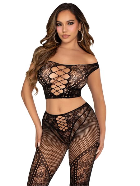 Комплект Leg Avenue Off Shoulder Crop Top and Legging One Size SX2748 Leg Avenue (США) фото - Luxbikini